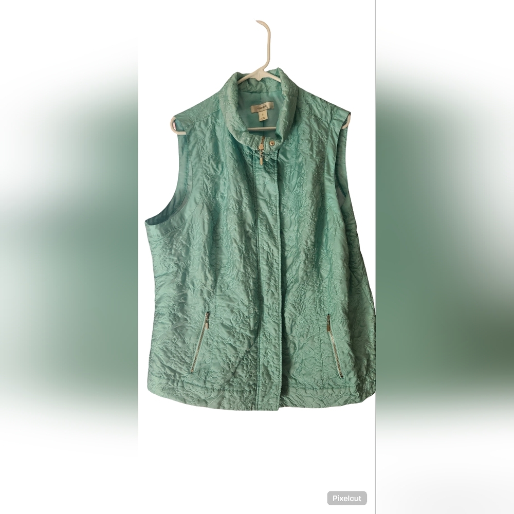 CJ Banks Aqua Quilted Vest